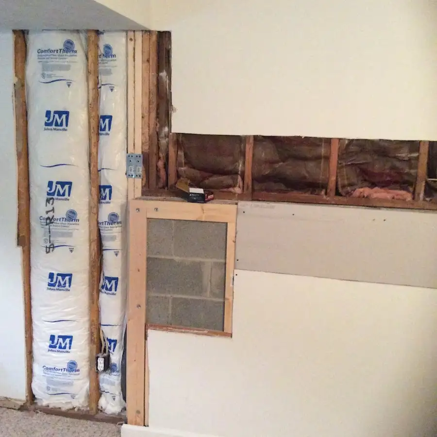 Wall insulation replacement during Contents Cleaning & Restoration in St. Clair Shores